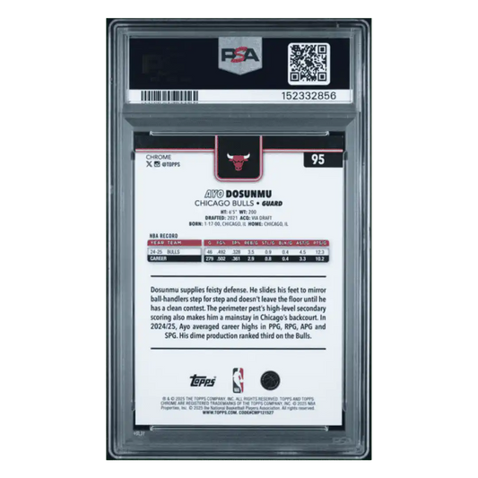 Ayo Dosunmu PSA 9 2025 Topps Sapphire Black #d/ 10 Card #95
