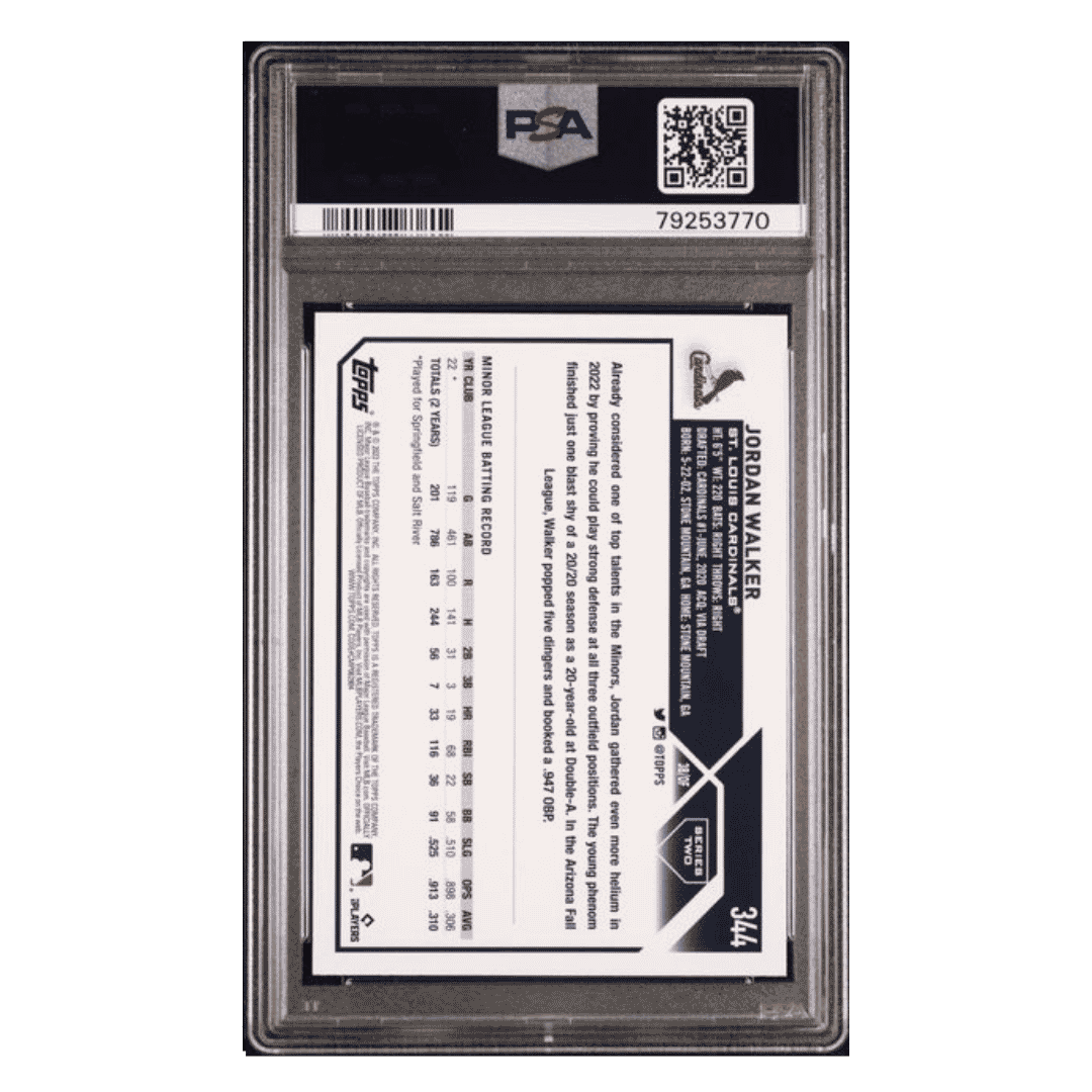 Jordan Walker PSA 10 2023 Topps Rookie RC Card #344
