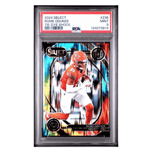 Rome Odunze PSA 9 2024 Panini Select Tie-Dye Shock Rookie RC #d/ 25 Card #236