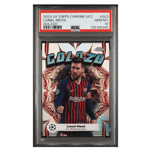Lionel Messi PSA 10 2023-24 Topps Chrome UEFA Club Competitions Golazo Card #GL5