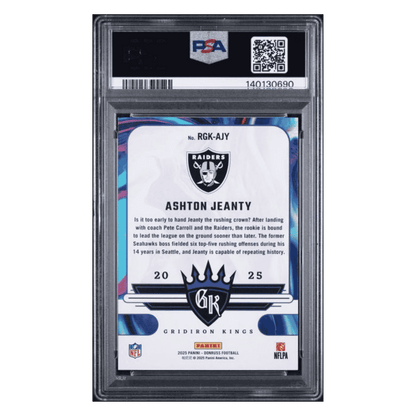 Ashton Jeanty PSA 10 2025 Panini Donruss Rookie Gridiron Kings Card #RGK-AJY