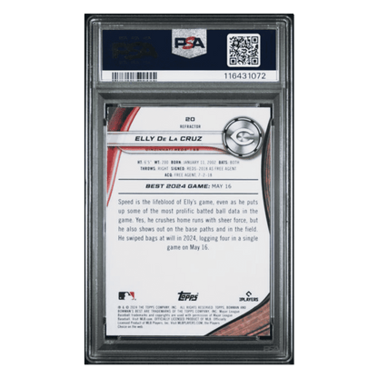 Elly De La Cruz PSA 10 2024 Bowman's Best Refractor Rookie RC Card #20