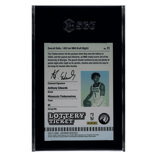 Anthony Edwards SGC 10 2020-21 Panini Contenders Lottery Ticket Card #11