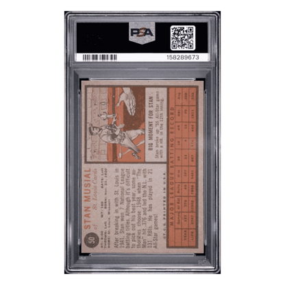Stan Musial PSA 6 1962 Topps Card #50