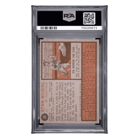 Stan Musial PSA 6 1962 Topps Card #50
