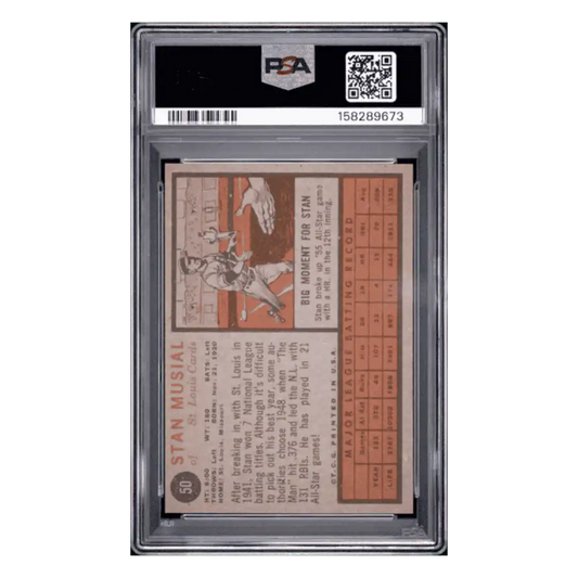 Stan Musial PSA 6 1962 Topps Card #50