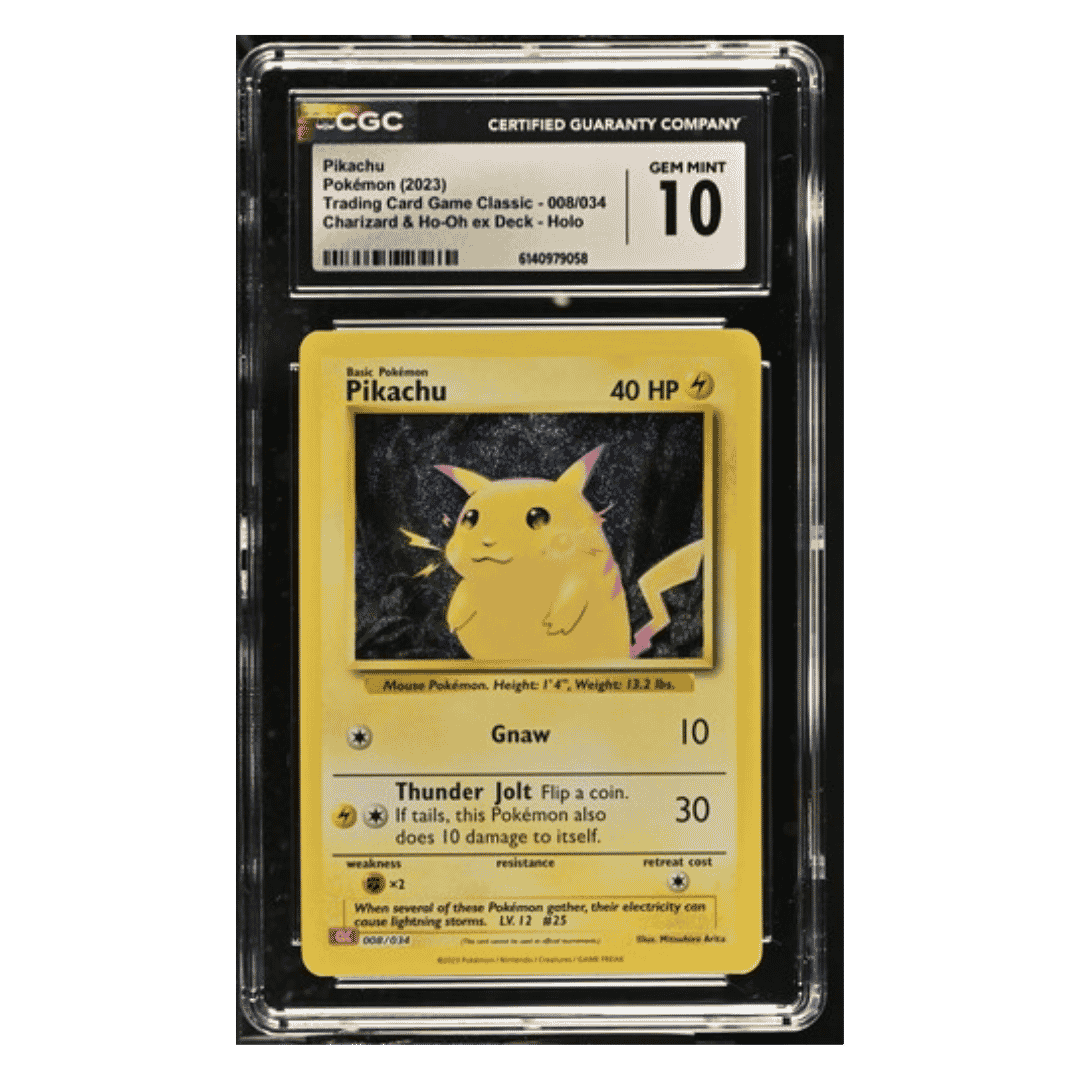 Pikachu CGC 10 2023 Pokemon Charizard & Ho-Oh ex Deck - Holo Card #008/034