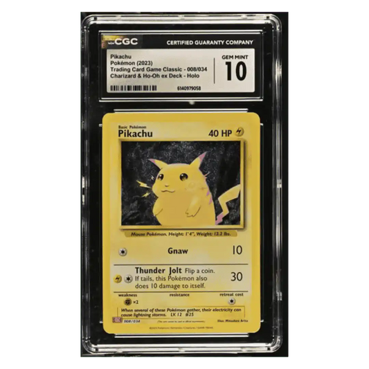 Pikachu CGC 10 2023 Pokemon Charizard & Ho-Oh ex Deck - Holo Card #008/034