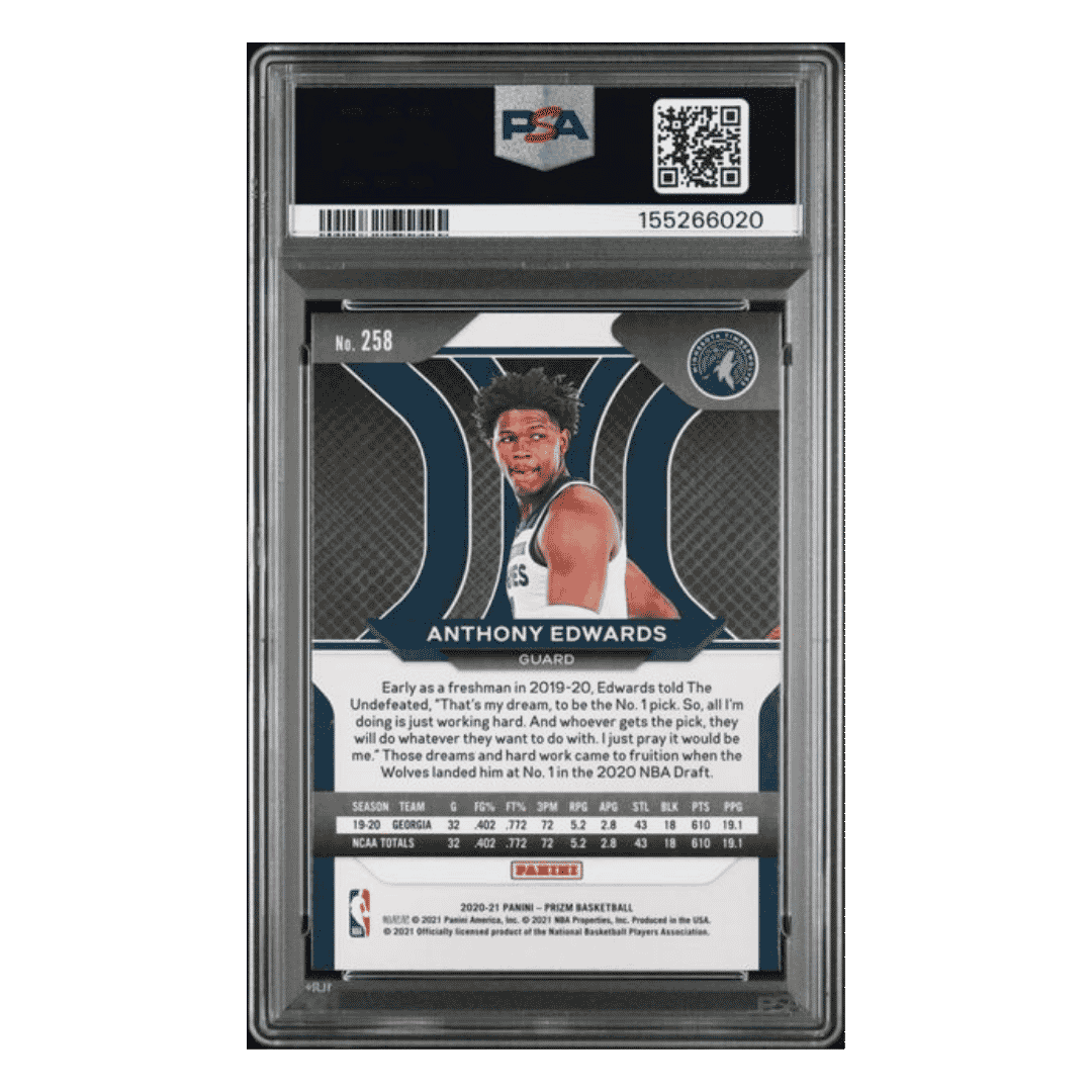 Anthony Edwards PSA 10 2020 Panini Prizm Rookie RC Card #258