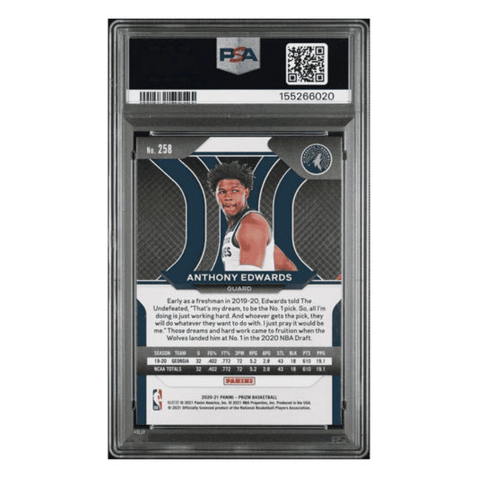Anthony Edwards PSA 10 2020 Panini Prizm Rookie RC Card #258