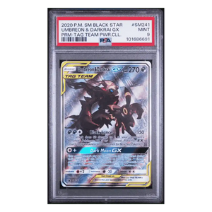 Umbreon & Darkrai GX PSA 9 2020 Pokemon Sun & Moon Black Star Promo - Tag Team Powers Collection Card #SM241