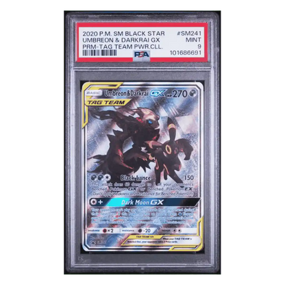 Umbreon & Darkrai GX PSA 9 2020 Pokemon Sun & Moon Black Star Promo - Tag Team Powers Collection Card #SM241