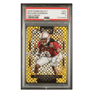 Richard Sherman PSA 9 2016 Panini Select Gold Prizm #d/ 10 Card #291