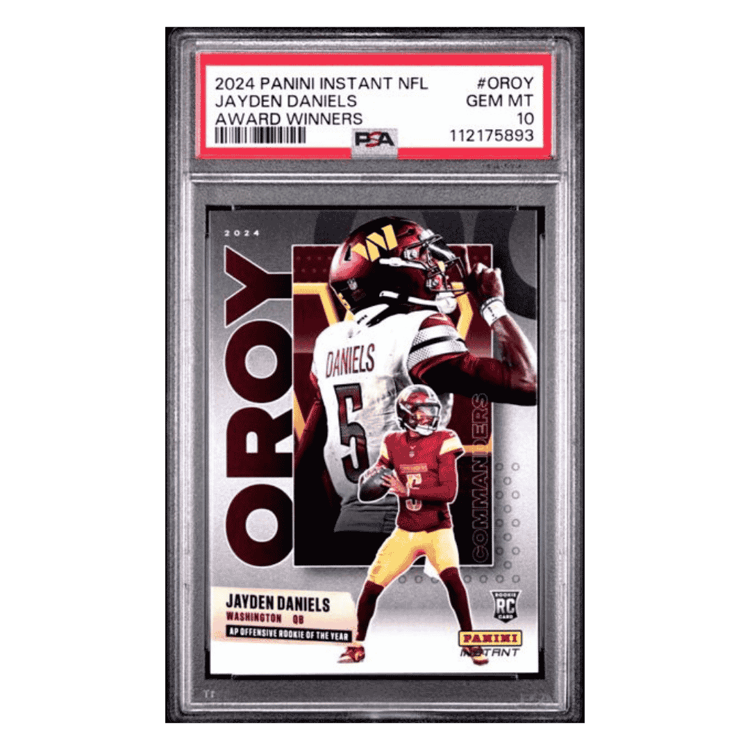 Jayden Daniels PSA 10 2024 Panini Instant NFL Awards Winners Rookie RC Card #OROY