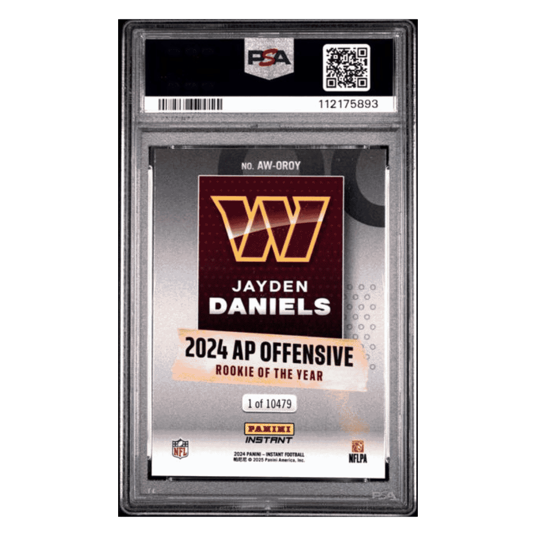 Jayden Daniels PSA 10 2024 Panini Instant NFL Awards Winners Rookie RC Card #OROY