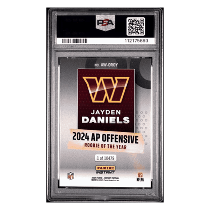 Jayden Daniels PSA 10 2024 Panini Instant NFL Awards Winners Rookie RC Card #OROY