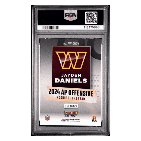 Jayden Daniels PSA 10 2024 Panini Instant NFL Awards Winners Rookie RC Card #OROY