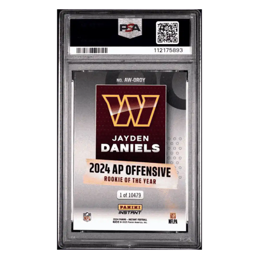 Jayden Daniels PSA 10 2024 Panini Instant NFL Awards Winners Rookie RC Card #OROY