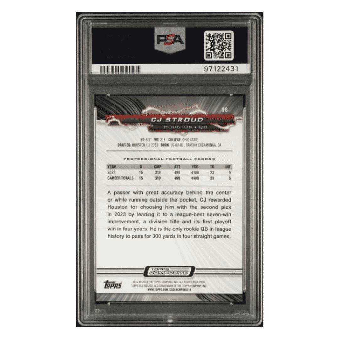 CJ Stroud PSA 9 2023 Topps Composite Green Surge Rookie RC #d/ 175 Card #98