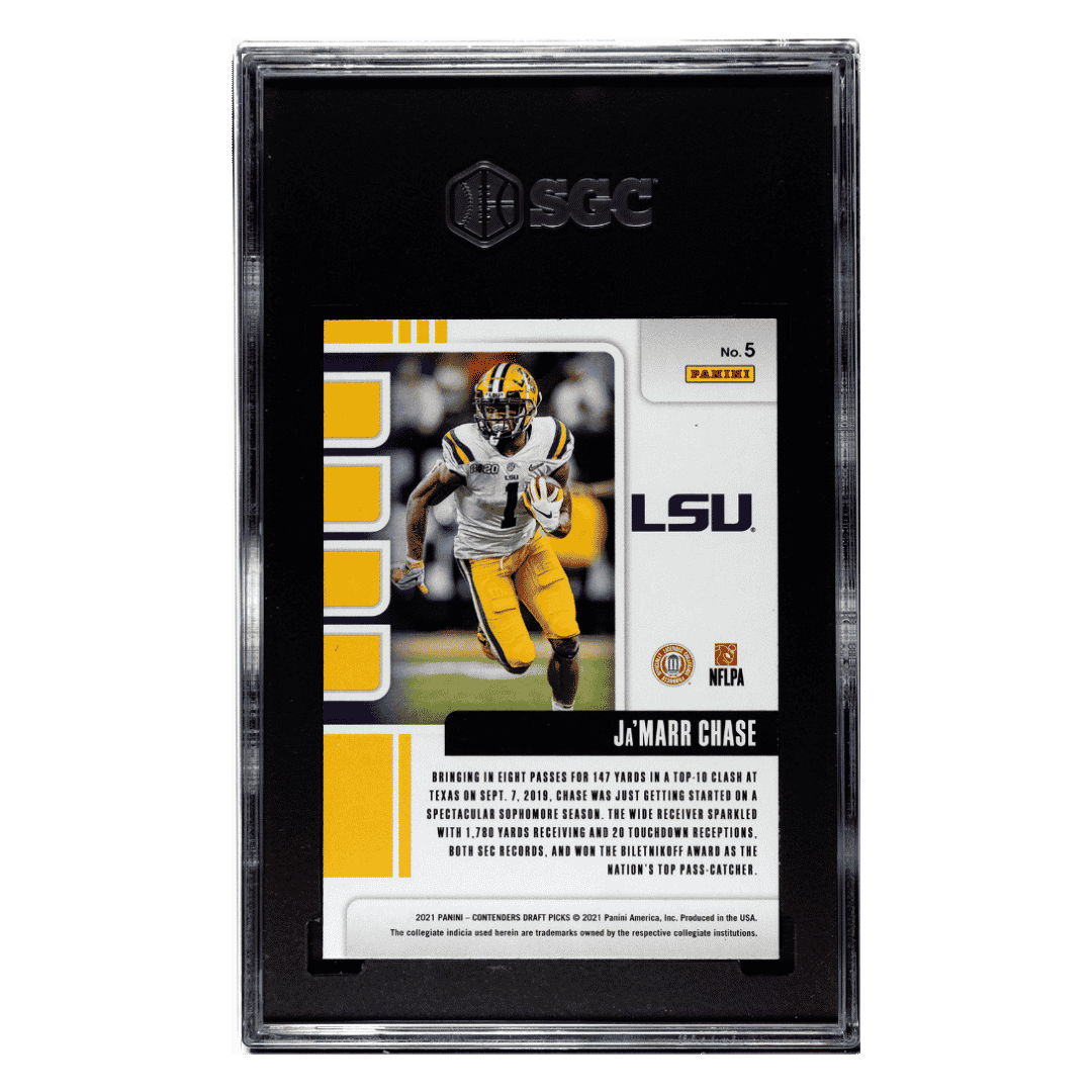 Ja'Marr Chase SGC 9.5 2021 Panini Contenders Draft Picks School Colors Card #5