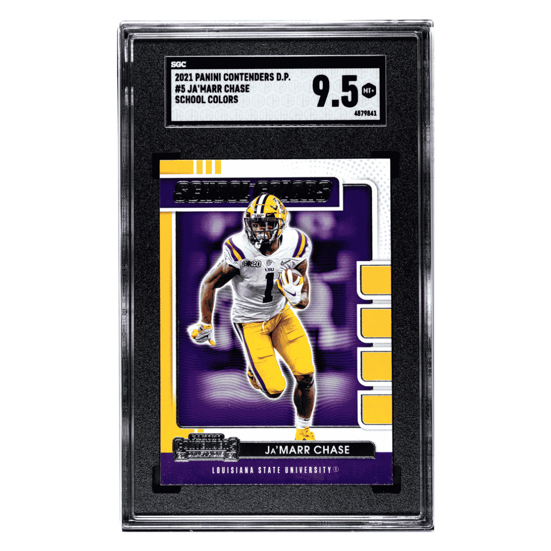 Ja'Marr Chase SGC 9.5 2021 Panini Contenders Draft Picks School Colors Card #5