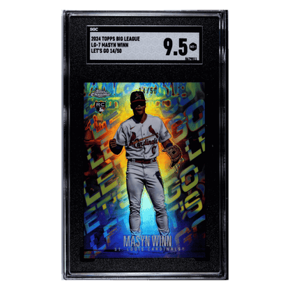 Masyn Winn SGC 9.5 2024 Topps Big League Let's Go Rookie RC #d/50 Card #LG-7