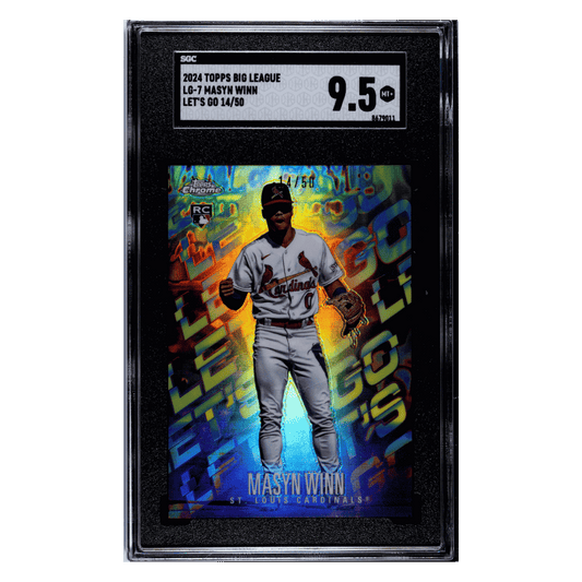 Masyn Winn SGC 9.5 2024 Topps Big League Let's Go Rookie RC #d/50 Card #LG-7