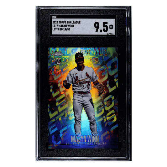 Masyn Winn SGC 9.5 2024 Topps Big League Let's Go Rookie RC #d/50 Card #LG-7