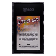 Masyn Winn SGC 9.5 2024 Topps Big League Let's Go Rookie RC #d/50 Card #LG-7