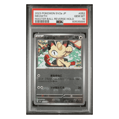 Meowth PSA 10 2023 Pokemon 151 Japanese Master Ball Reverse Holo Card #052