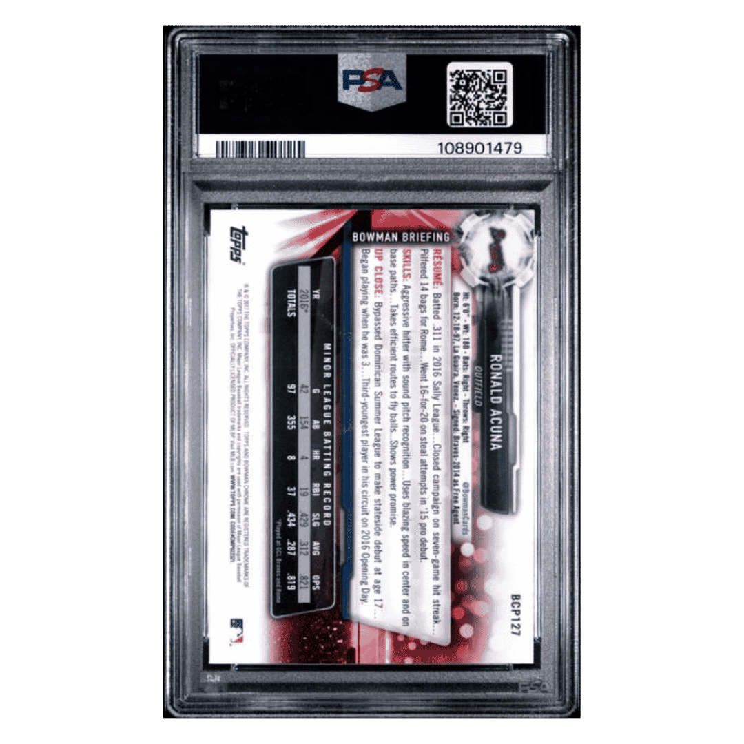 Ronald Acuna PSA 10 2017 Bowman Prospects Chrome Card #BCP127