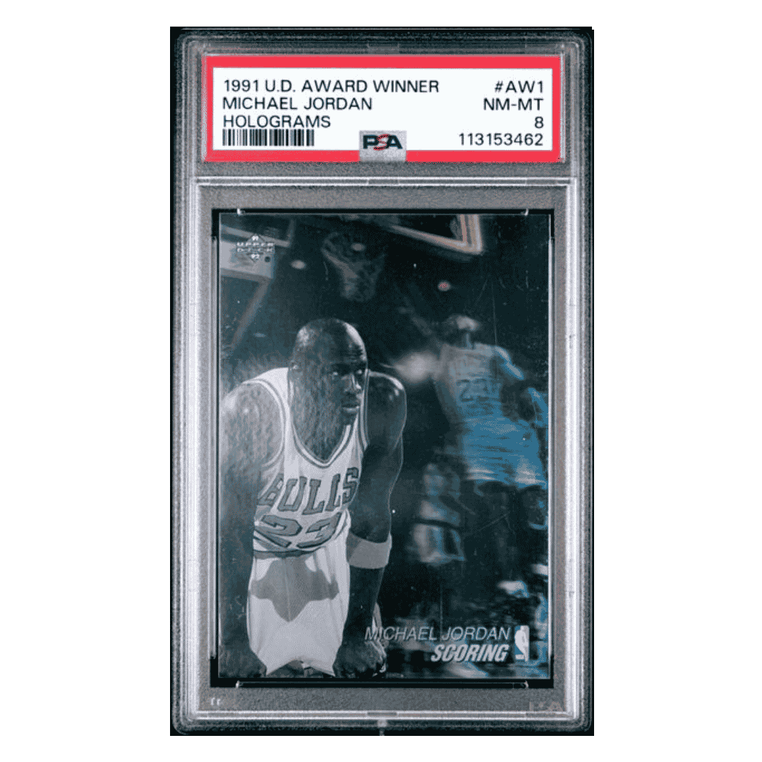 Michael Jordan PSA 8 1991 Upper Deck Award Winner Holograms Card #AW1
