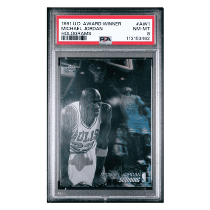 Michael Jordan PSA 8 1991 Upper Deck Award Winner Holograms Card #AW1