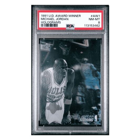 Michael Jordan PSA 8 1991 Upper Deck Award Winner Holograms Card #AW1