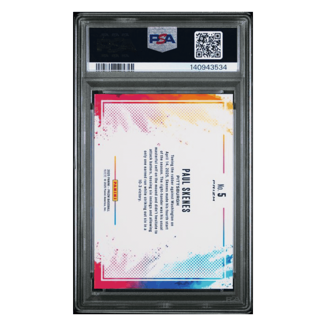 Paul Skenes PSA 10 2025 Panini Prizm Color Blast Card #5
