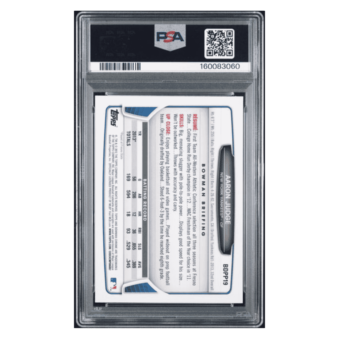 Aaron Judge PSA 9 2013 Bowman Chrome Draft Picks & Prospects Card #BDPP19
