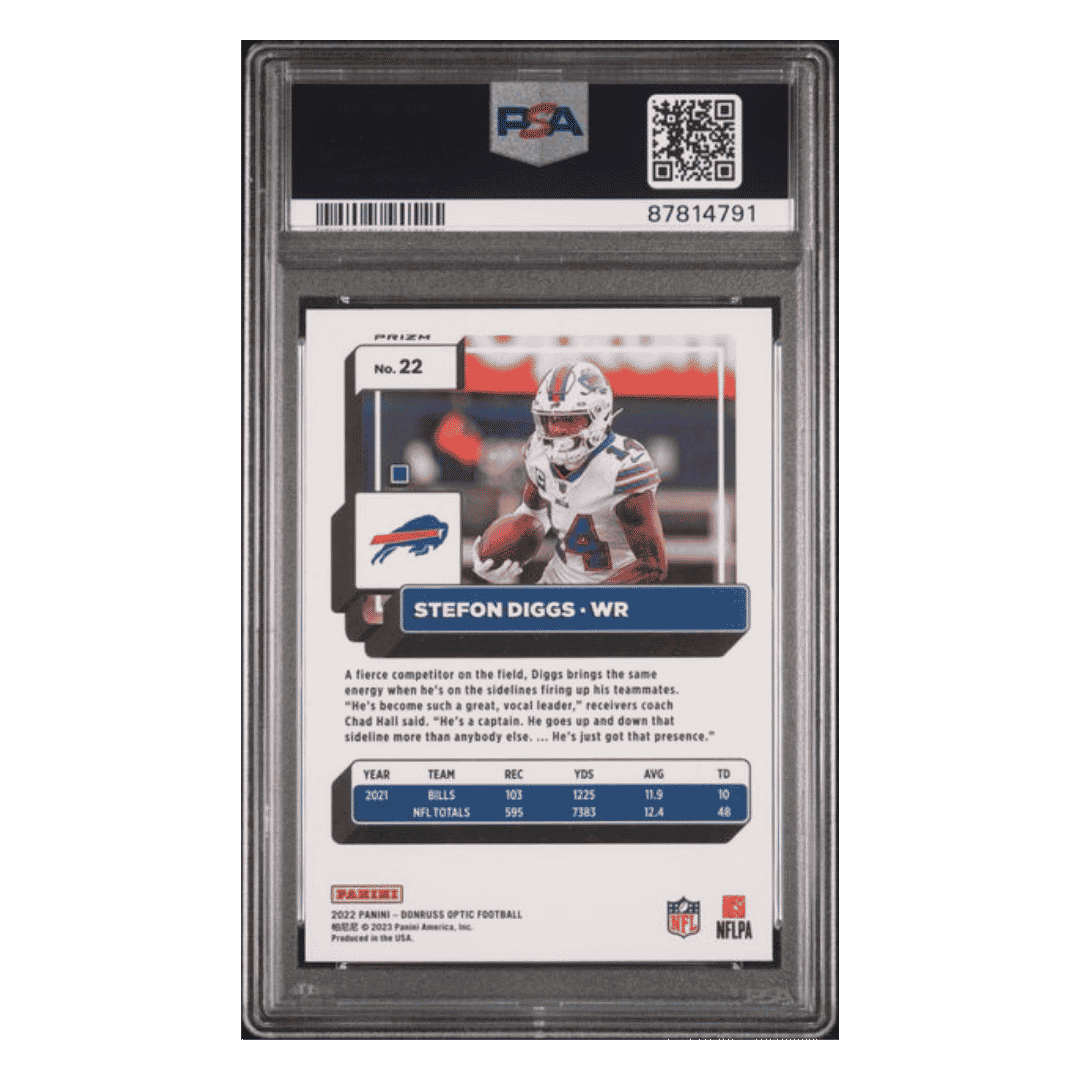 Stefon Diggs PSA 10 2022 Panini Donruss Optic White Sparkle Card #22