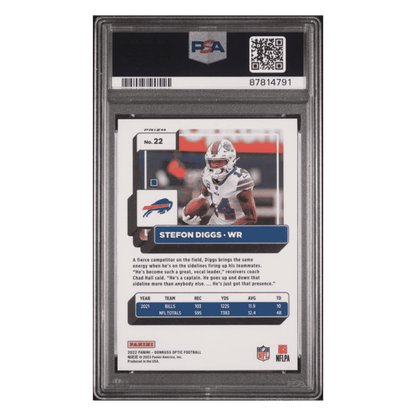 Stefon Diggs PSA 10 2022 Panini Donruss Optic White Sparkle Card #22