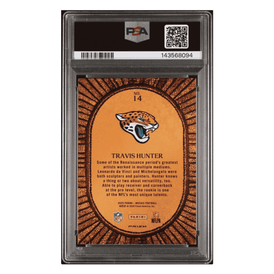 Travis Hunter PSA 10 2025 Panini Mosaic Micro Mosaic Rookie RC Case Hit Card #14