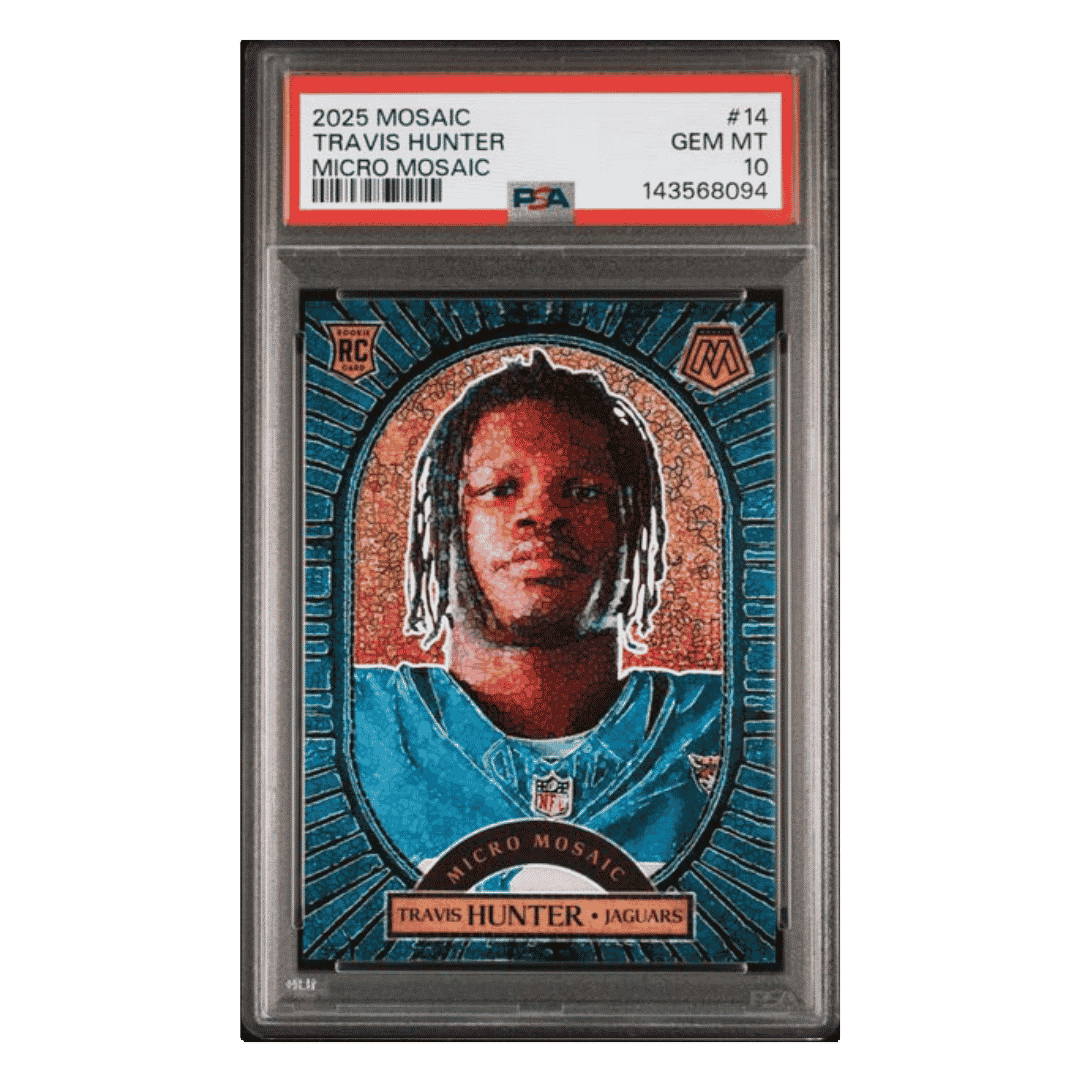 Travis Hunter PSA 10 2025 Panini Mosaic Micro Mosaic Rookie RC Case Hit Card #14