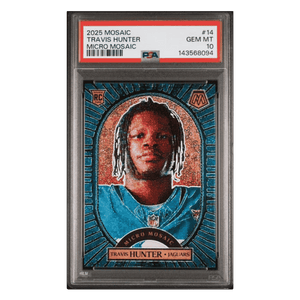 Travis Hunter PSA 10 2025 Panini Mosaic Micro Mosaic Rookie RC Case Hit Card #14
