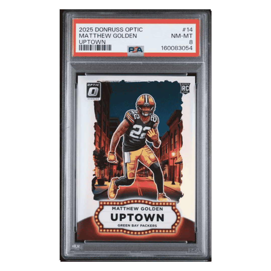 Matthew Golden PSA 8 2025 Panini Donruss Optic Uptown Rookie RC Card #14