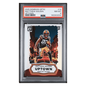 Matthew Golden PSA 8 2025 Panini Donruss Optic Uptown Rookie RC Card #14