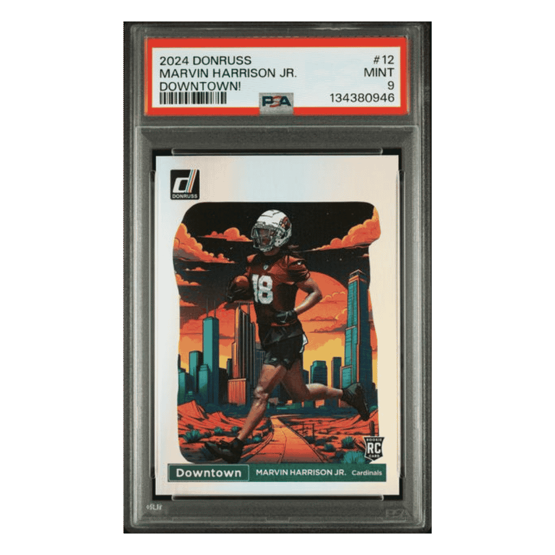 Marvin Harrison Jr PSA 9 2024 Panini Donruss Downtown! Card #12
