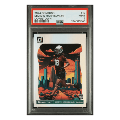 Marvin Harrison Jr PSA 9 2024 Panini Donruss Downtown! Card #12