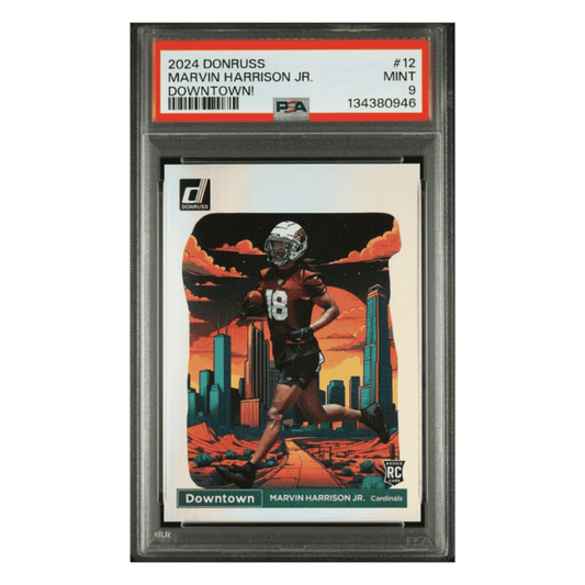 Marvin Harrison Jr PSA 9 2024 Panini Donruss Downtown! Card #12