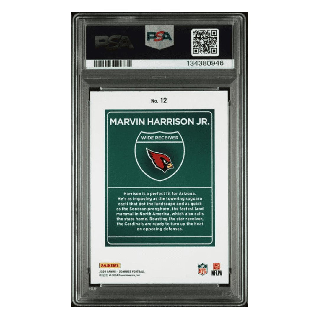 Marvin Harrison Jr PSA 9 2024 Panini Donruss Downtown! Card #12