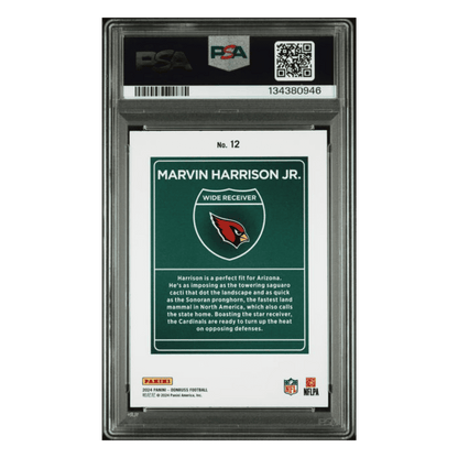 Marvin Harrison Jr PSA 9 2024 Panini Donruss Downtown! Card #12