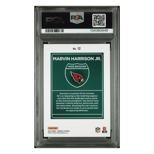 Marvin Harrison Jr PSA 9 2024 Panini Donruss Downtown! Card #12