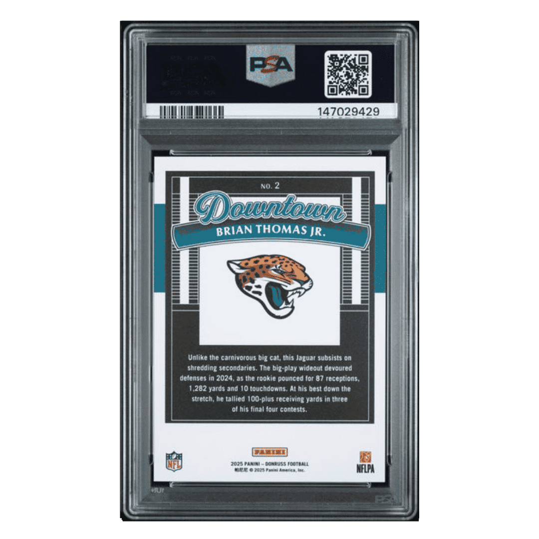 Brian Thomas Jr PSA 10 2025 Panini Donruss Downtown! Card #2